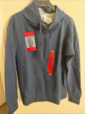 Kirklands Women's Heathered Blue Cowl Neck Pullover Hoodie